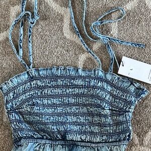 NWT Tulip Smocked Tie-Strap Cropped Cami Tank